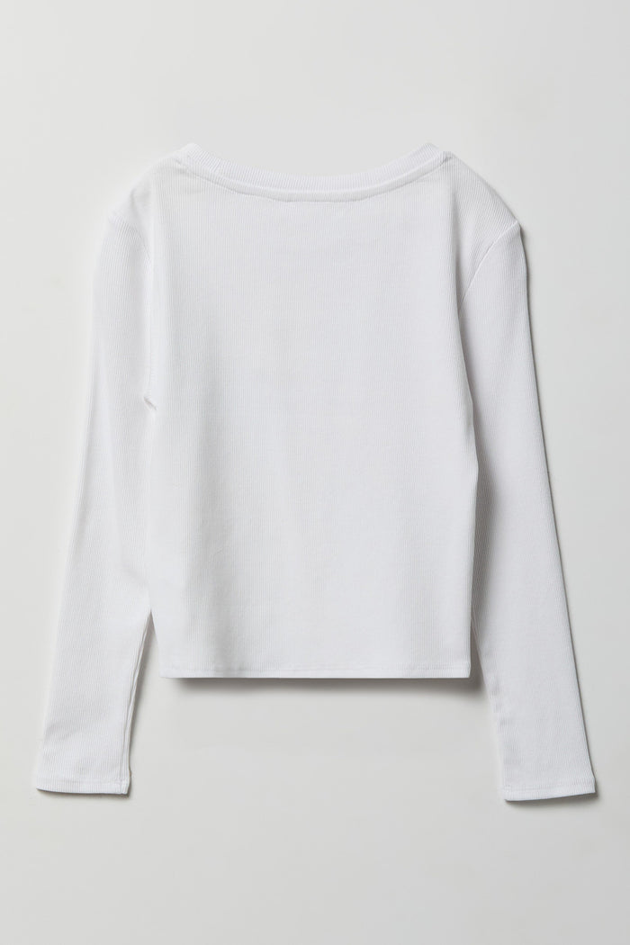 Girls Ribbed Long Sleeve Top