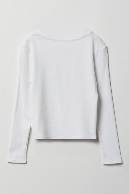 Girls Ribbed Long Sleeve Top