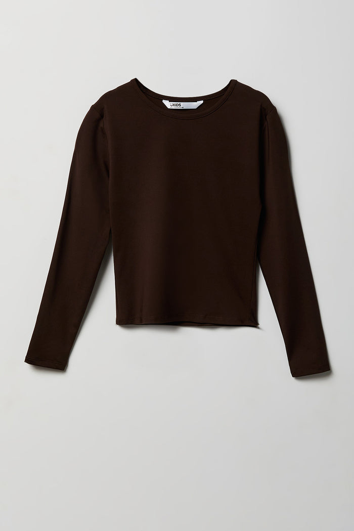 Girls Ribbed Long Sleeve Top