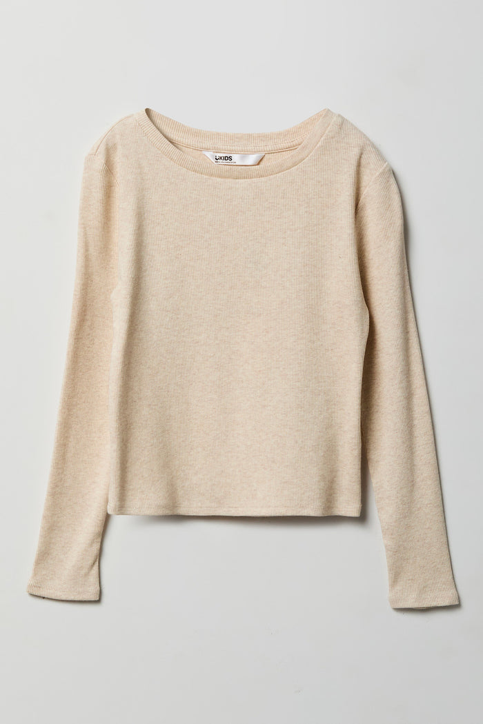 Girls Ribbed Long Sleeve Top