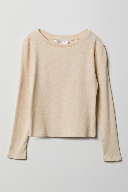 Girls Ribbed Long Sleeve Top