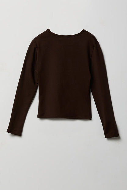 Girls Ribbed Long Sleeve Top