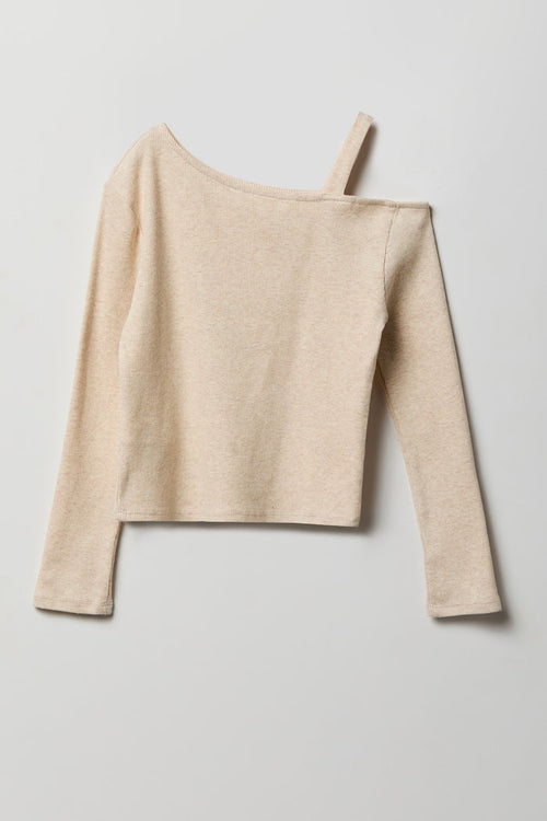 Girls Ribbed One Shoulder Top