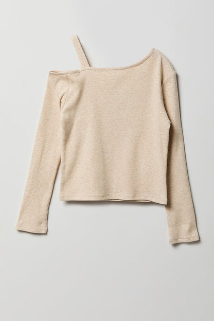 Girls Ribbed One Shoulder Top