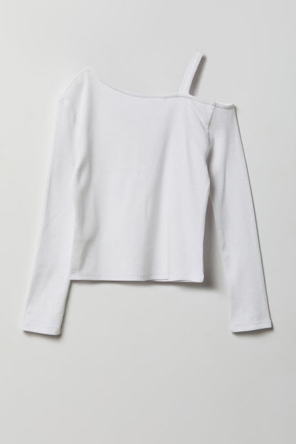 Girls Ribbed One Shoulder Top