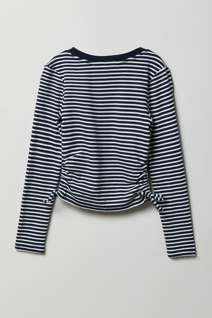 Girls Ribbed Side Cinched Top