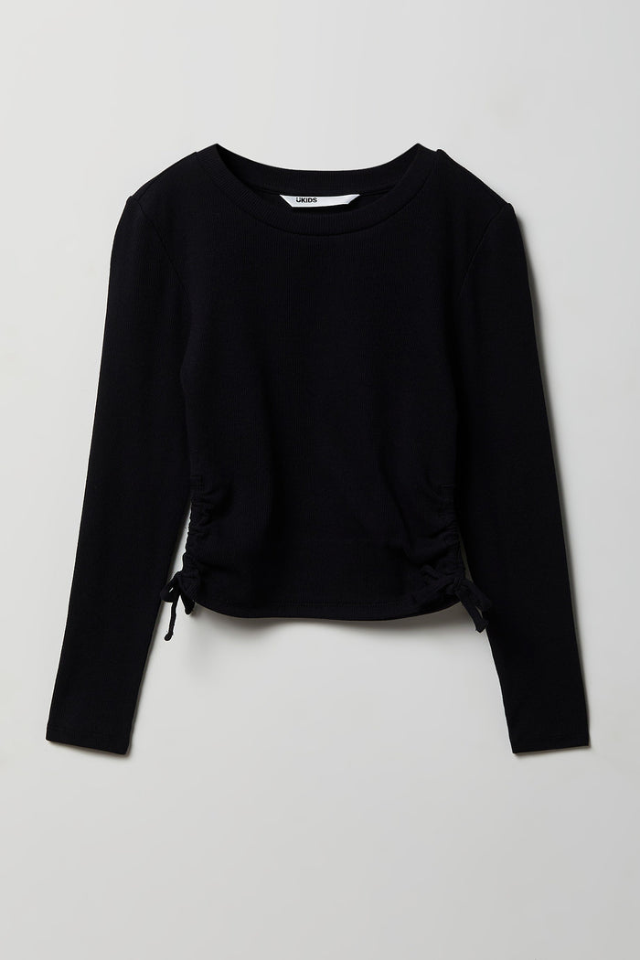 Girls Ribbed Side Cinched Top