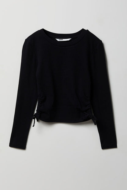 Girls Ribbed Side Cinched Top