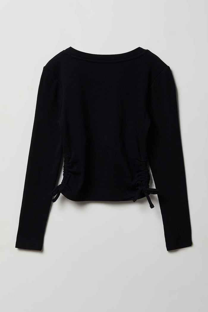 Girls Ribbed Side Cinched Top