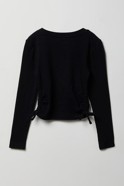 Girls Ribbed Side Cinched Top