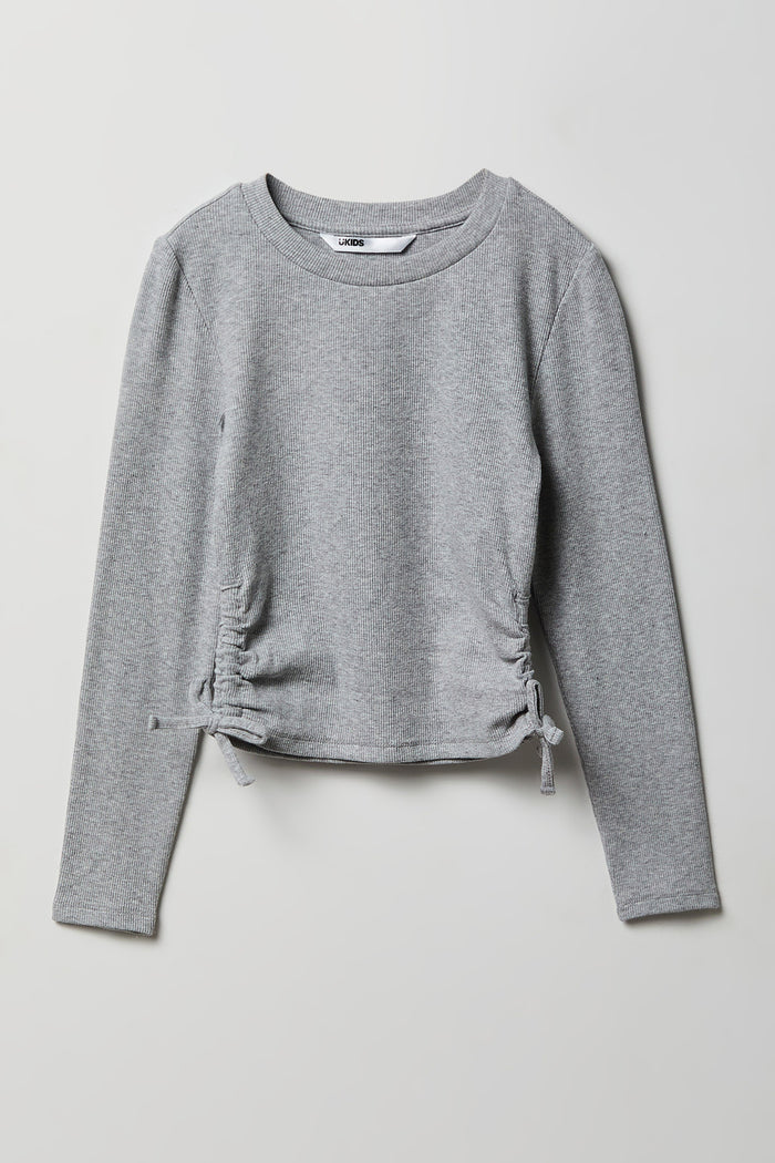 Girls Ribbed Side Cinched Top