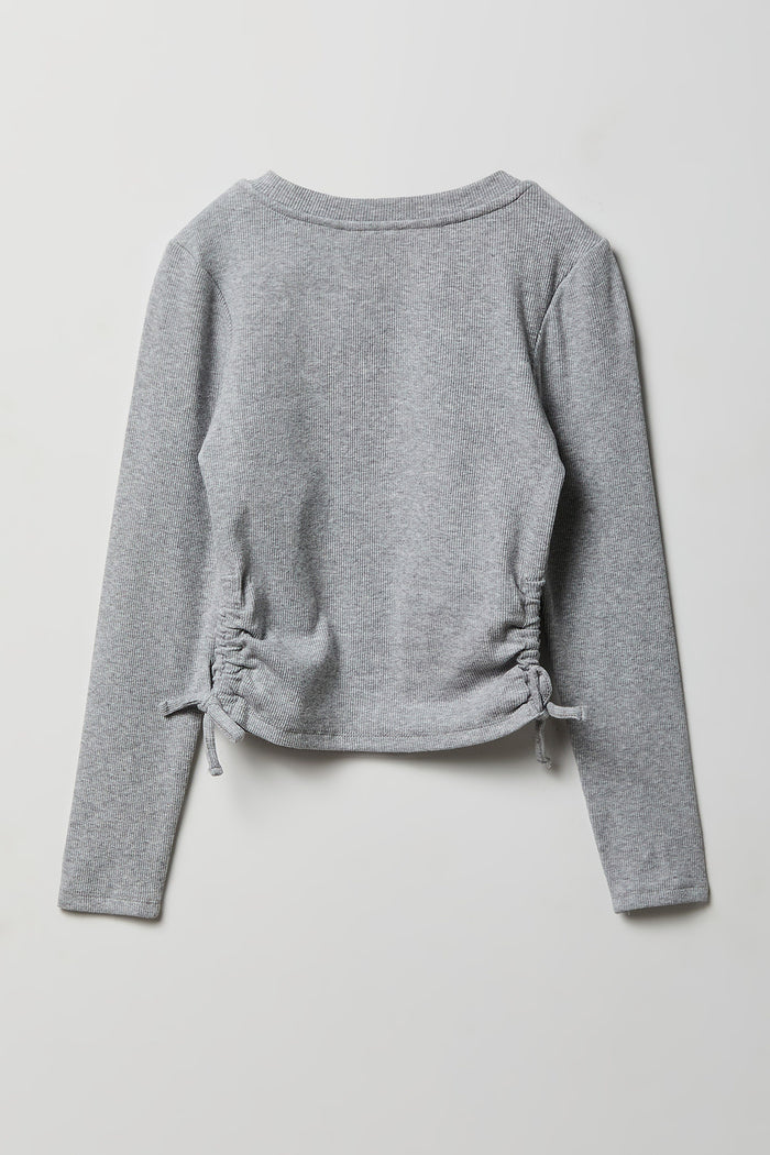 Girls Ribbed Side Cinched Top