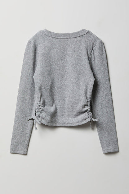 Girls Ribbed Side Cinched Top