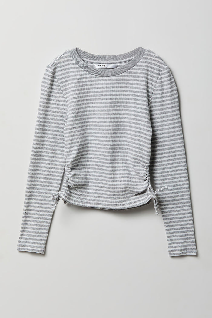 Girls Ribbed Side Cinched Top
