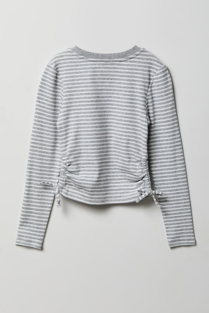 Girls Ribbed Side Cinched Top