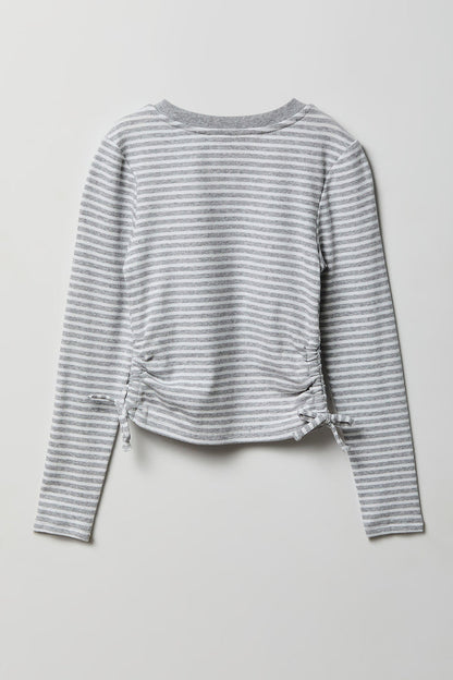 Girls Ribbed Side Cinched Top