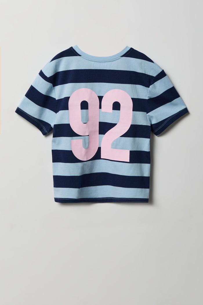 Girls Striped Graphic T-Shirt