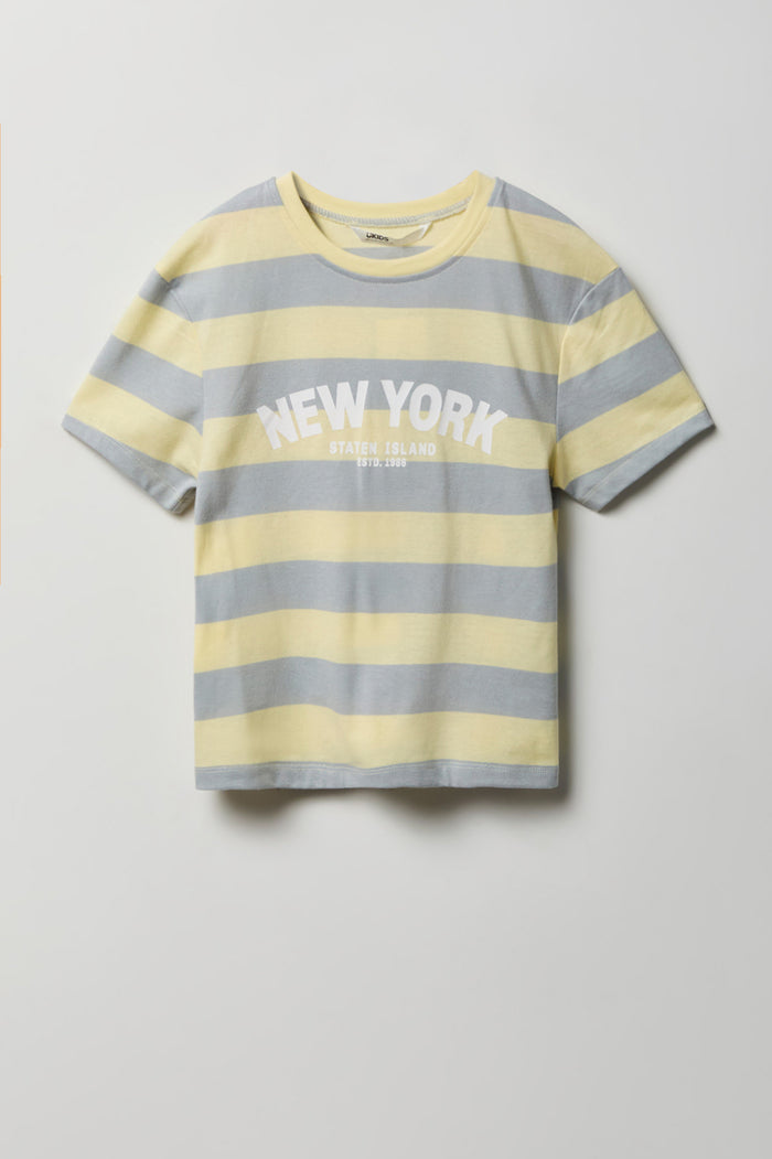 Girls Striped Graphic T-Shirt