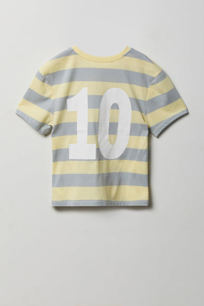 Girls Striped Graphic T-Shirt