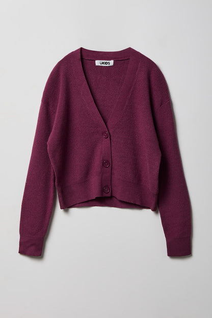 Girls V-Neck Button-Up Cardigan