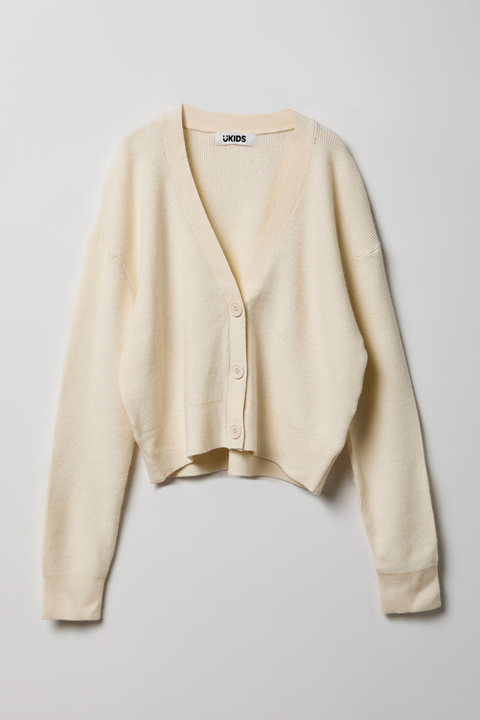 Girls V-Neck Button-Up Cardigan