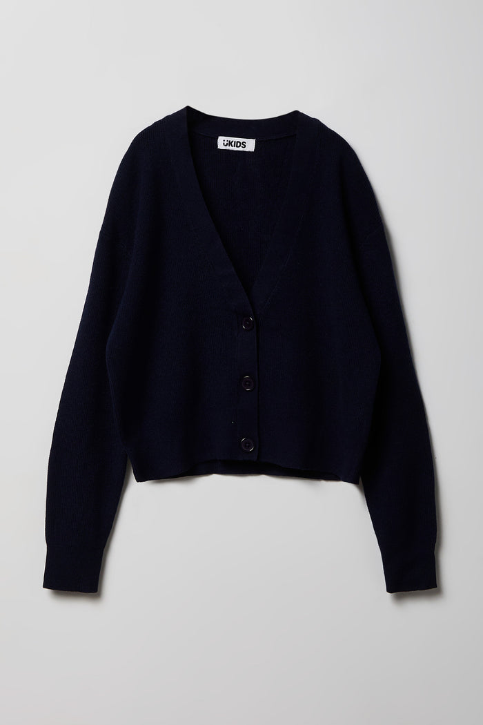 Girls V-Neck Button-Up Cardigan
