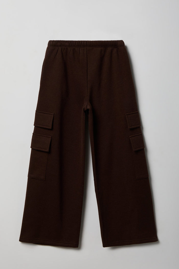 Girls Wide Leg Cargo Fleece Sweatpant