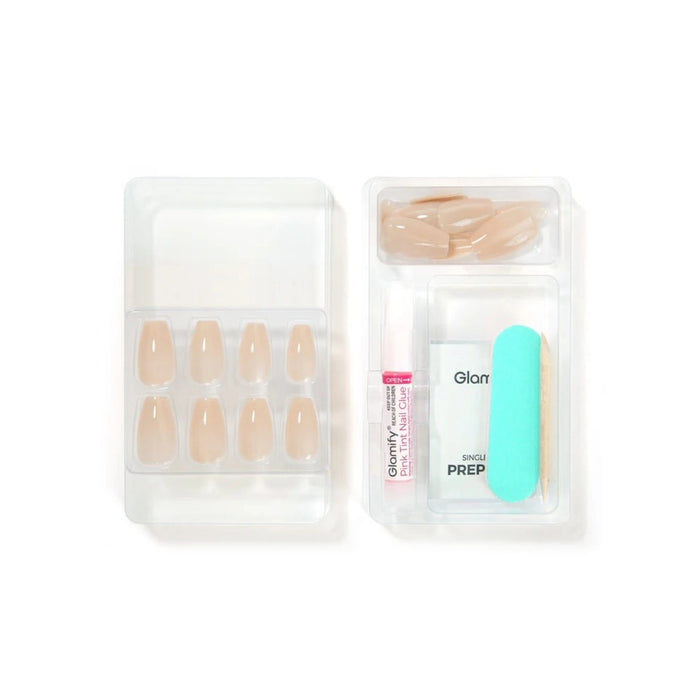Glamify Naked Press On Nails [Coffin Medium] #NTNK02