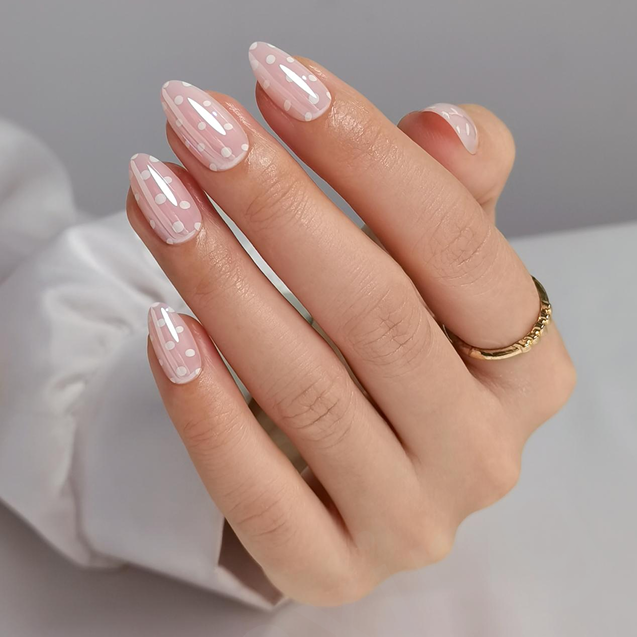 Glaze Polka Dots | Short Almond | SALON PRESS™