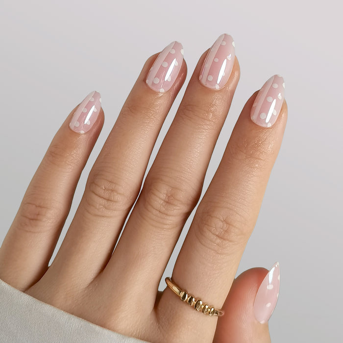 Glaze Polka Dots | Short Almond | SALON PRESS™
