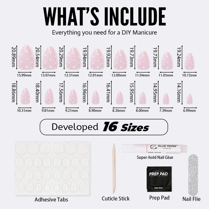Glaze Polka Dots | Short Almond | SALON PRESS™