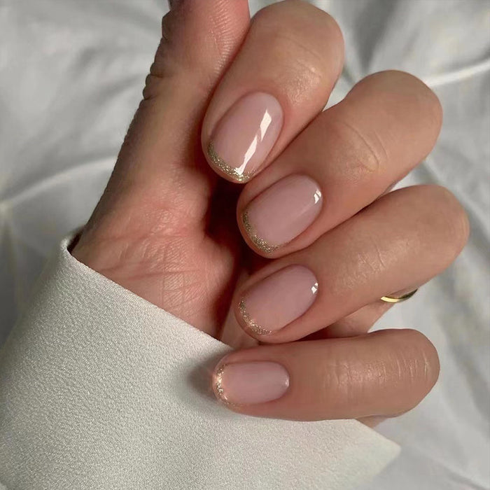Glitter French Tip | Short Square | EASY PRESS™