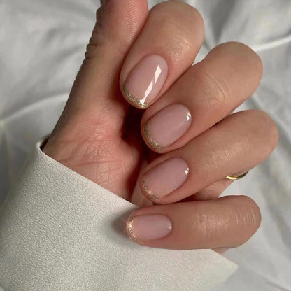 Glitter French Tip | Short Square | EASY PRESS™