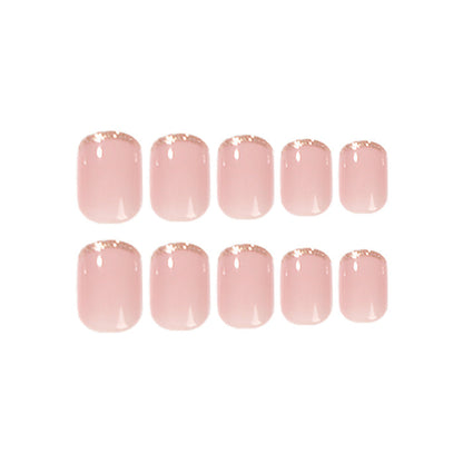 Glitter French Tip | Short Square | EASY PRESS™