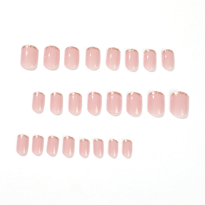 Glitter French Tip | Short Square | EASY PRESS™