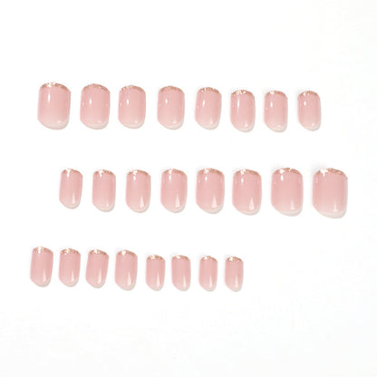 Glitter French Tip | Short Square | EASY PRESS™
