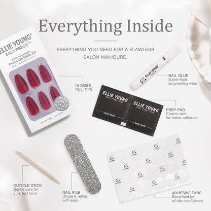 Glitter French Tip | Short Square | EASY PRESS™