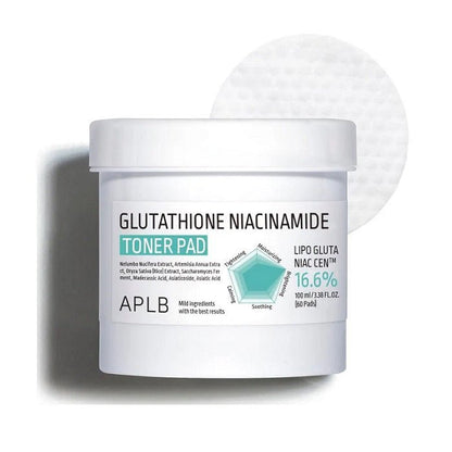 GLUTATHIONE NIACINAMIDE TONER PAD - Dischete Imbibate Cu Glutation Si Niacinamida Anti - Imbatranire - skinseen.ro