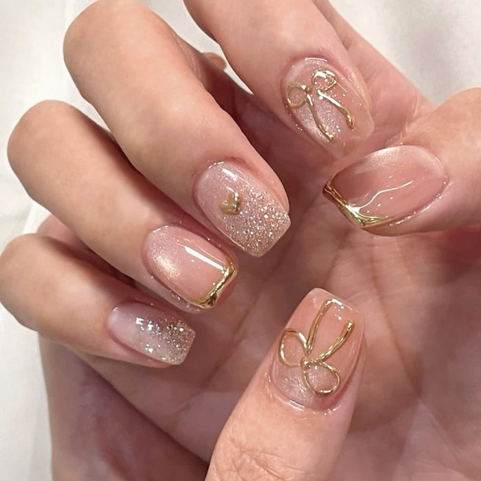 Gold Kiss | Short Square |EASY PRESS™