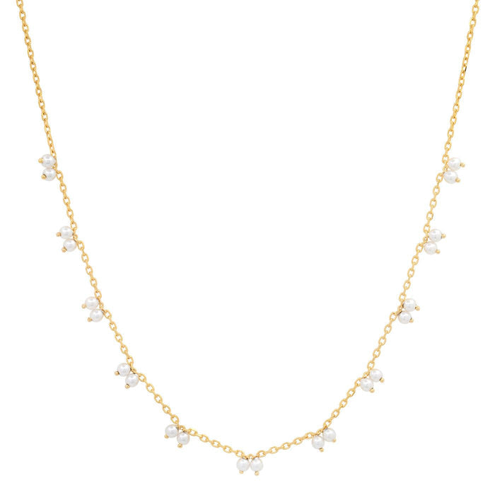 Gold Vermeil Chain with Tiny Pearl Stations