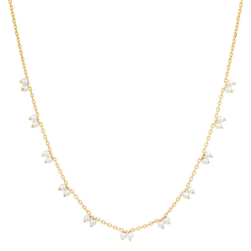 Gold Vermeil Chain with Tiny Pearl Stations