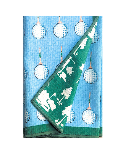 Golf Tee Time Double-Sided Tea Towel