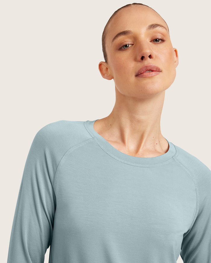 Goodnight Raglan Sleep Top - Mineral Blue