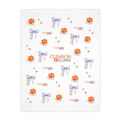 Graduation 2025 Paw Print Velvet Blanket - Personalizable - Whippie's