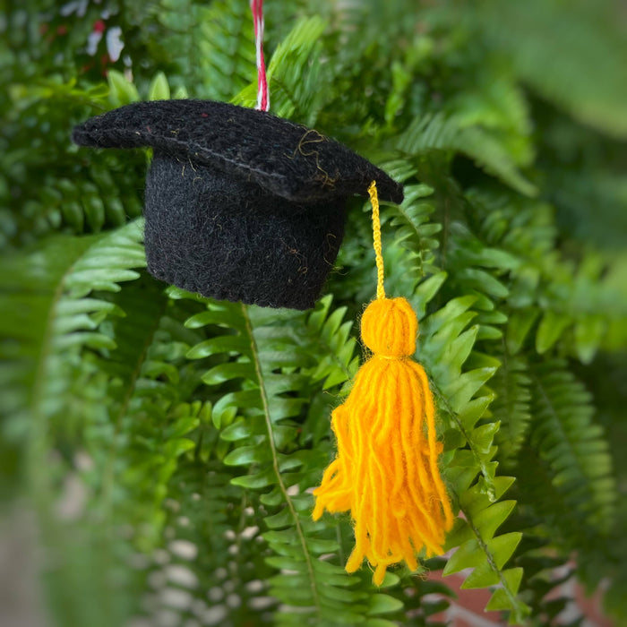 Graduation Cap Felt Wool Christmas Ornament