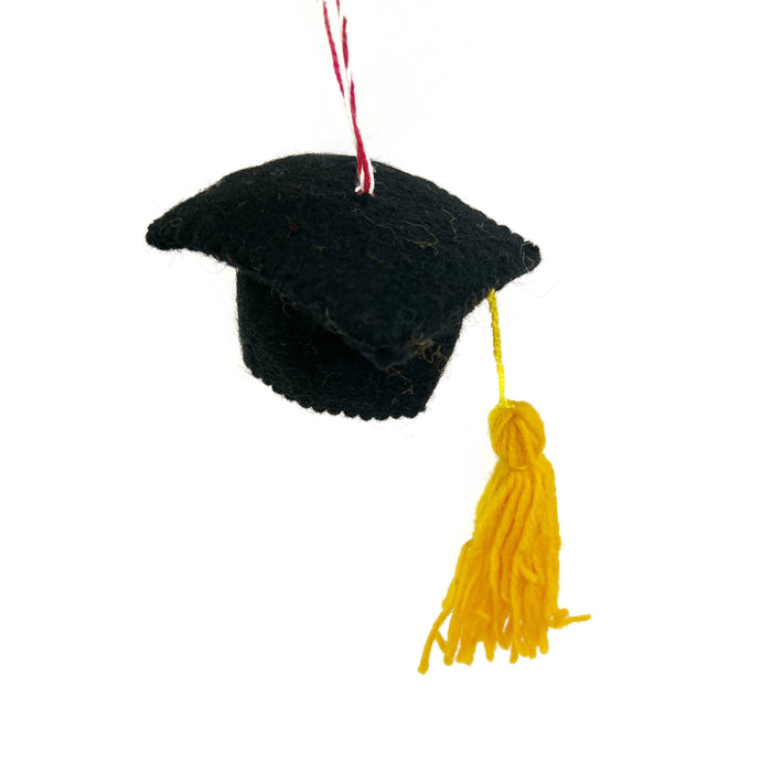 Graduation Cap Felt Wool Christmas Ornament