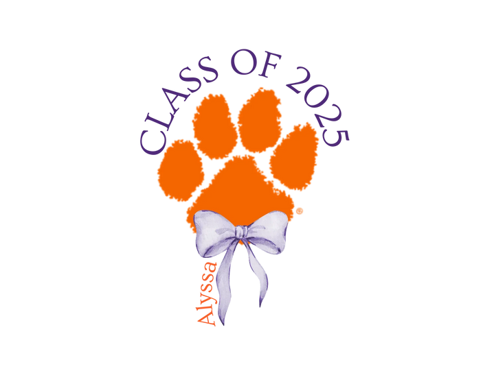Graduation Clutch Bag - Clemson Paw Print - Class of 2025 - Personalizable - Whippie's