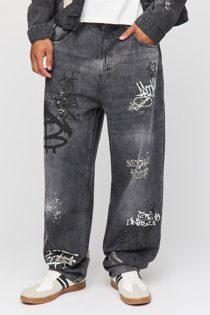 Graffiti Graphic Baggy Jean
