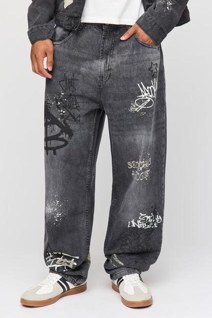 Graffiti Graphic Baggy Jean