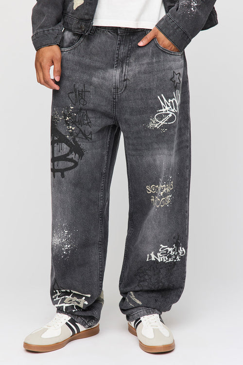 Graffiti Graphic Baggy Jean